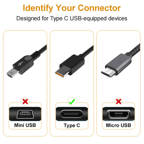Type-C USB Charger Cable for JBL Charge 4, Charge 5, Flip 5, Flip 6, Pulse 4, Clip 4, Go 3, JRPOP, Endurance Peak II