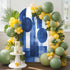 Jnbasdffb 6.6 Geometric Blue Wedding Arch Cover, Stretchy Spandex Arch Backdrop Stand Covers FT, Simple Abstract Modern