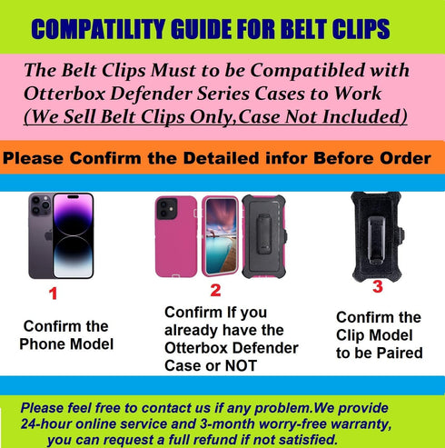 2 Pack Holster Belt Clip Replacement - Compatible with OtterBox Defender Series Case for iPhone XR (Belt Clip Only)