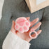 Cat Paw AirPods Case 1/2 - Compatible Protective Silicone Skin for Women - Funny Kawaii 3D Cover with Ring (Pink)