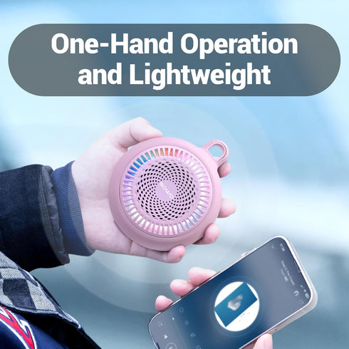 Bluetooth Shower Speaker Waterproof, Small Portable Wireless Speaker with Clip, Powerful Bass, Colorful Lights, TWS