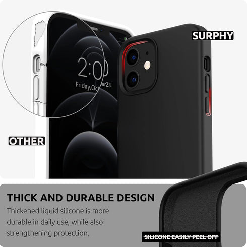 SURPHY iPhone 12 Mini Case, Liquid Silicone Phone Case (with Microfiber Lining) Compatible with iPhone 12 Mini 5.4