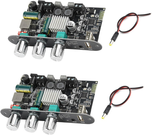 2-Pack ZK-1001U Mono Bluetooth AMP Board with TWS,100W Vehicle Amplifier Input 9-24V