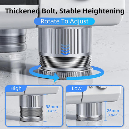 Blissfuhue Feet,4 Pack 0.9-1.5 Inch (500 lbs Adjustable Speaker Isolation - Height Adjustable Vibration Damping Stands