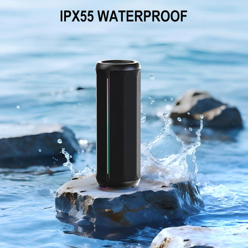 CofunKool 16W 5.4, 3600mAh IPX55 Portable Speaker with RGB Lights, Clear Stereo Loud Sound, AUX Input TF Card Slot