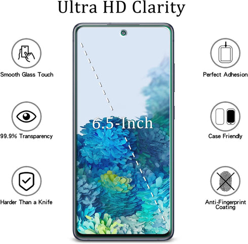 MAYtobe Tempered Glass Screen Protector for Samsung Galaxy S20 FE 5G, Anti Scratch, Bubble Free, Case Friendly,