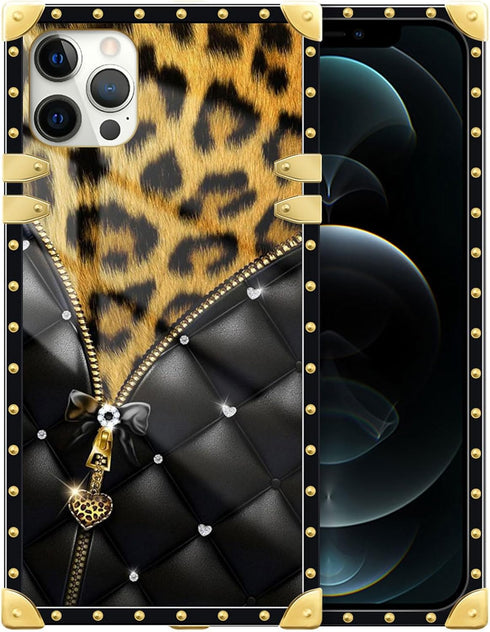 DAIZAG Black Butterfly Zipper Case for iPhone 15 Pro Max - Shockproof Leopard Design, Perfect Gift for Women & Girls.