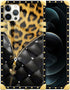 DAIZAG Black Butterfly Zipper Case for iPhone 15 Pro Max - Shockproof Leopard Design, Perfect Gift for Women & Girls.
