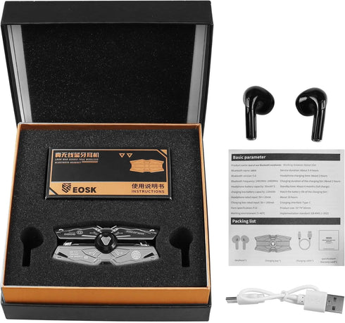 CERRXIAN Red Earbuds with Charging Case LED, High-Fidelity Stereo for iOS/Android, Gaming/Running/Fitness