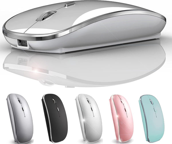 JETTA Wireless Mouse for MacBook Pro, Air, Laptop, Desktop, Chromebook, Win7/8/10/11, PC - Silver