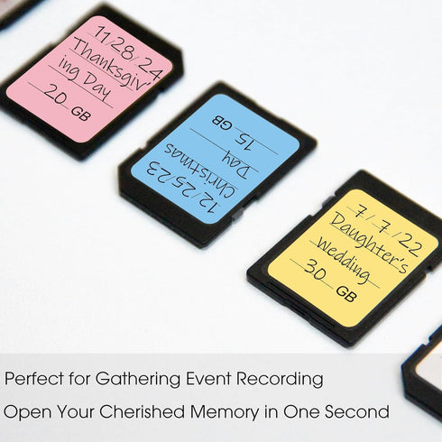 YEWROXY 200PCS Writable(0.98"x0.78") SD Card Labels, Stick-On Camera Memory Card Labels for Photographers,Multi-Color