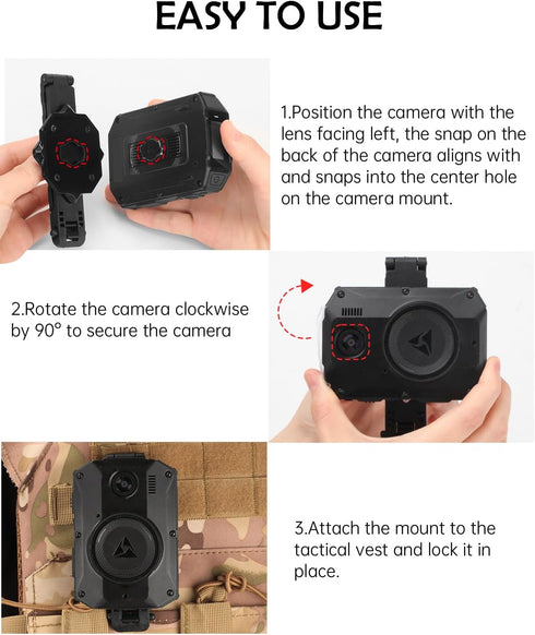 WEIGUZC 2/3/4 Molle Camera Mount Compatible with Axon Taser Body Camera - Lightweight Aluminum Molle Holder