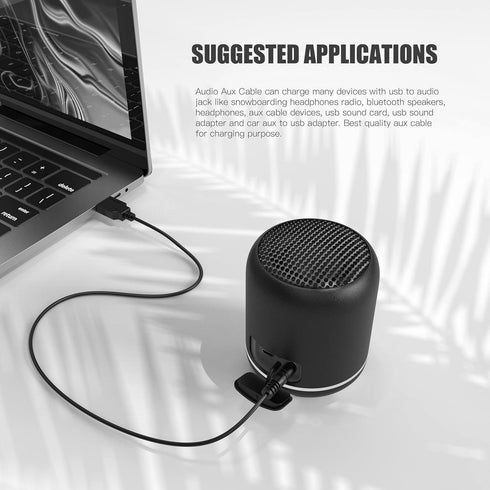 HUCAYD 3.5 mm 2.0 MP3 20cm Male AUX Audio Jack to USB Male Charge Cable Adapter Cord Player and Any Other Devices