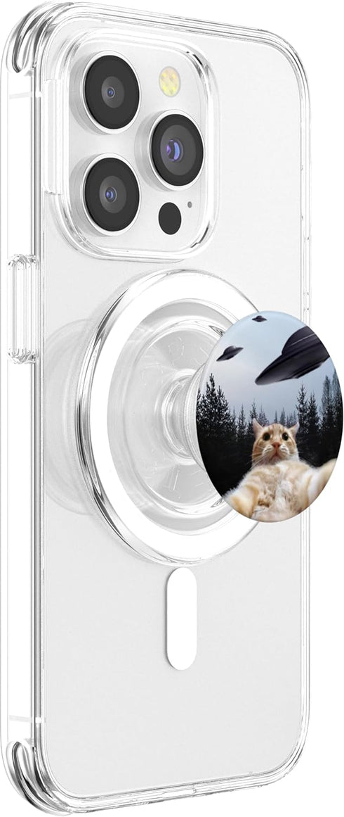 UFO Funny Cat Alien PopSockets PopGrip for MagSafe