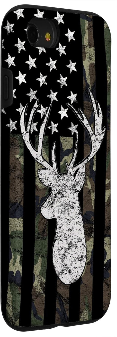 Deer Hunting Camouflage American Flag Whitetail Buck Case for iPhone SE (2020) / 7 / 8