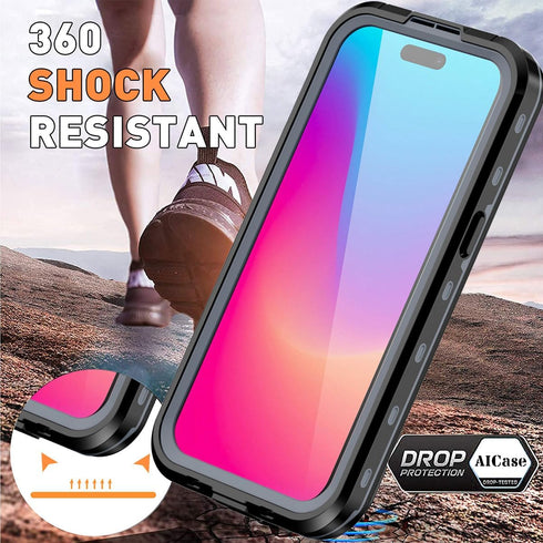 AICase Waterproof Case for iPhone 15 Pro, IP68 Certified Full Body Protection, Snowproof Dustproof with MagSafe (6.1")