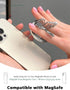 2024 Upgrade Magnetic Phone Grip Compatible with MagSafe, Butterfly Phone Grip Holder Finger Kickstand, Adapter Ring