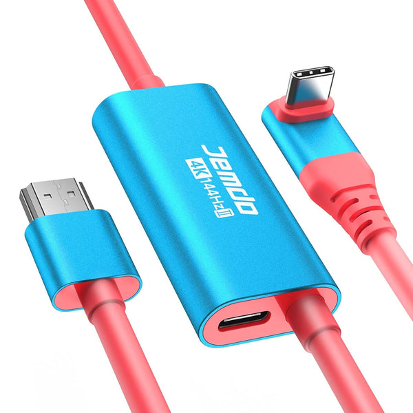 JEMDO Switch 2 Right Angle HDMI Cable Dock Station,4K@144Hz 48Gbps USB C to