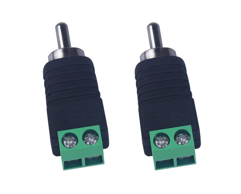 RCA Plugs for Speaker Wire, RCA to AV Screw Terminal Connector, Solderless Adapter for Audio/Video