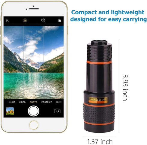 SEVENKA 12X Telephoto Universal Clip On HD Lens for Cell Phones - Compatible with iPhone 12/11 Pro Max, Samsung, Android