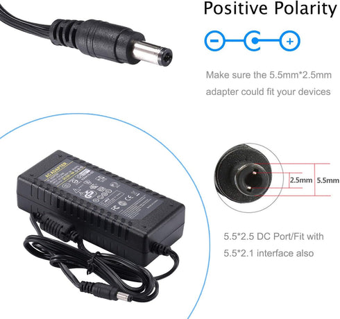 12V 6A Power Supply Adapter - AC Adapter 100-240V 50 60HZ DC 12 Volt 6A 72W Power Converter Transformer Charger 6amp 5.5mm x 2.5mm DC Plug for LED Strips Lighting, Router CCTV Camera COOLM