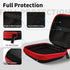MOLOVA Square Earbud Case, Portable EVA Carrying Bag with Carabiner for Earphone, SD Memory Card, Red