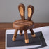 Yienning Cute Walnut Chair Cellphone Holder Stand Mini Chair Shape Phone Holder Rabbit Ears Phone Stand Desk Ornament