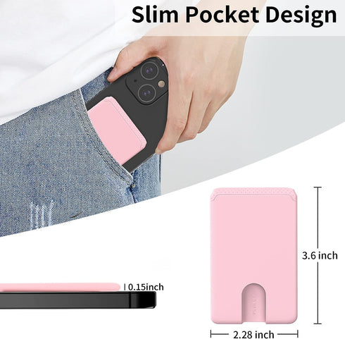 Senose Phone Card Holder, 4 Pack Stick On Wallet for Back of Phone, Compatible for iPhone, Android Phones