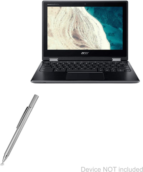 BoxWave FineTouch Capacitive Stylus Pen - Compatible with Acer Chromebook Spin 511 (R752T) - Metallic Silver