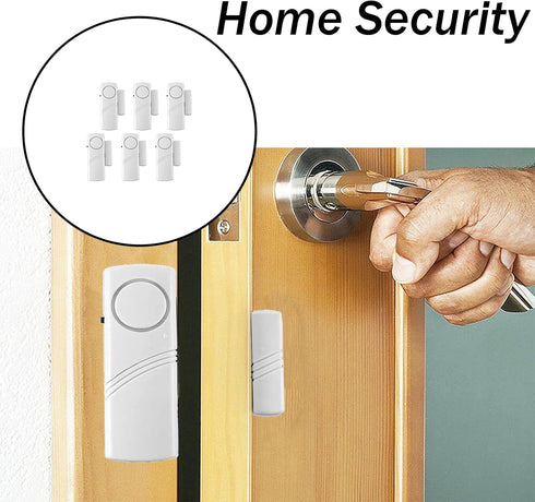 6 Pack Door Window Alarm, Magnetic Burglar Alert Sensor, Loud Door Alarms for Kids Safety, DIY Home Security
