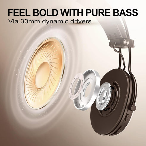 55H Active Noise Cancellation Wireless Bluetooth On-Ear Headphones:with - Hi Res Sound Up to Battery Life, Lightweight