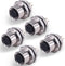 M12 5 Pin Aviation Connector Plugs, 12mm Female Socket Solder Cup, IP67 Waterproof, 5PCS Back Mount Coupling