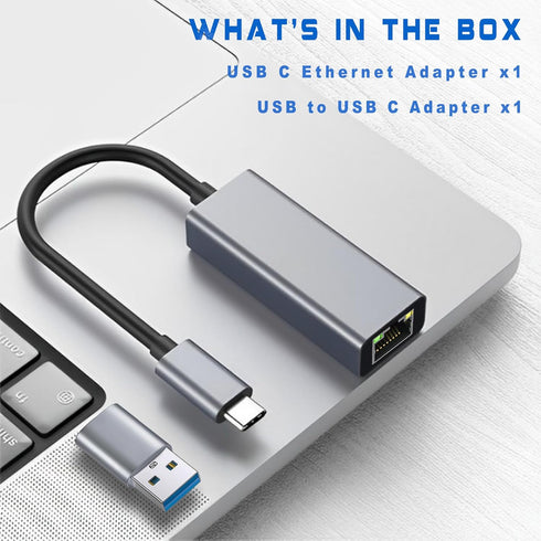 USB Ethernet Adapter, USB C Hub for Mac Tablets PC, 10 Gigabit Ethernet Adapter for MacBook Pro/Air