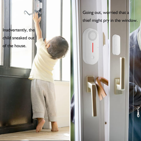WiFi Door Window Sensor Alarm: WiFi Door Sensor with App Alerts, 120 dB Siren, Timed Arming and Disarming