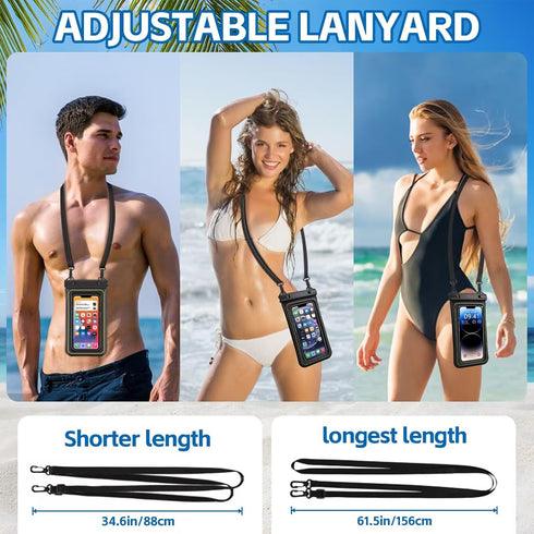Waterproof Phone Pouch - IP68 Floating Case for iPhone 15/14/13/12/11 Pro Max Plus Up to 6.8'' | Cellphone Dry Bag