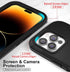 iPhone 14 Pro Max Case 6.7" - Heavy Duty Full Body Protection, Belt Clip Holster, Kickstand, 2 Screen Protectors, Black.