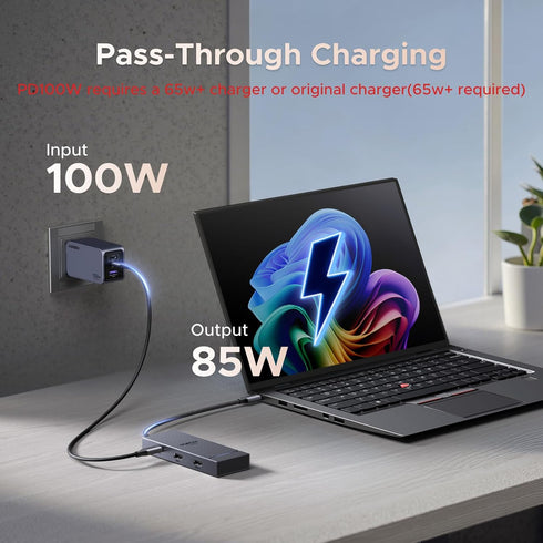 UGREEN 7 1 4K@60Hz 10Gbps 100W in Docking Station Dual Monitor, USB C Hub Dual HDMI Display, USB-A/C Data Ports, PD