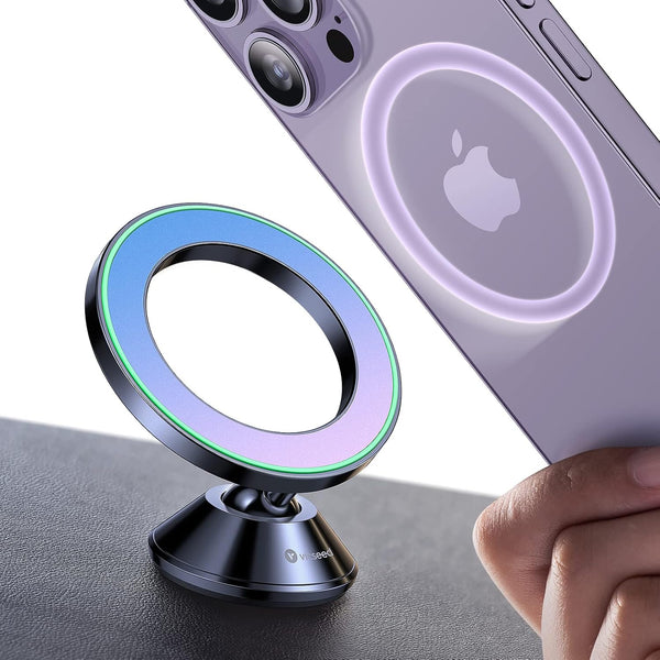 VICSEED Fit for MagSafe Car Mount, Colorful Gradient Magnetic Phone Holder for Car Dashboard, All Metal Sturdy