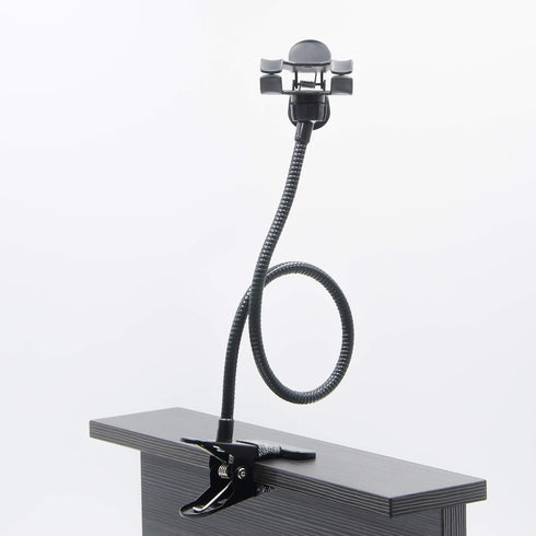 Universal Lazy Bracket Mobile Phone Stand - Flexible Gooseneck Long Arm Clip (Metal)