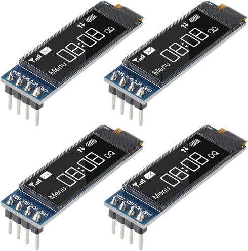 ACEIRMC 4pcs I2C Display Module 0.91 Inch I2C OLED Display Module I2C OLED