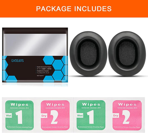 Earpads Replacement for Audio Technica M50X, GVOEARS Ear Cushions for HyperX Cloud/Alpha, ATH M50X M40X Turtle Beach