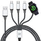 Multi Charging Cable for Apple Watch, 4 in 1 Magnetic Wireless Charger, Nylon Braided Cord for Multiple Devices