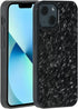 molzar Grip Series Case for iPhone 13 Mini, Real Forged Carbon Fiber, Built-in Metal Plate, Wireless Charging, Glossy