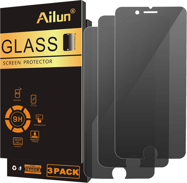 Ailun Screen Protector for iPhone 8 Plus 7 Plus - Privacy Anti Glare 3Pack Anti Spy Private Tempered Glass
