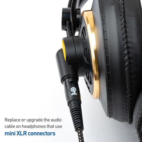 Premium Braided 3.5mm to Mini XLR Headphone Cable 4 ft, Compatible with Beyerdynamic DT 1770 Pro, DT 1990 Pro, AKG