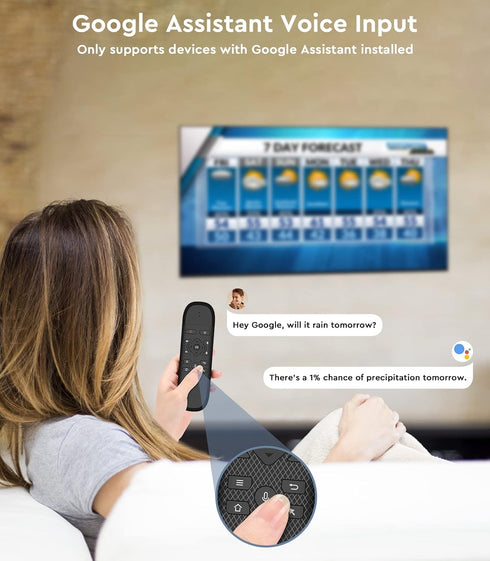 Miritz 6-Axis Air Mouse - with Voice, Gyroscope, Bluetooth, Infrared LearningPower Button only, USB Air Mouse Remote