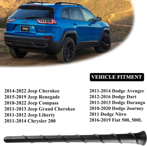 E-Vniko 8'' Inch 2011-2022 200 5091100AA 68297936AA Roof Antenna Mast Compatible for Jeep Cherokee Grand Cherokee Dodge