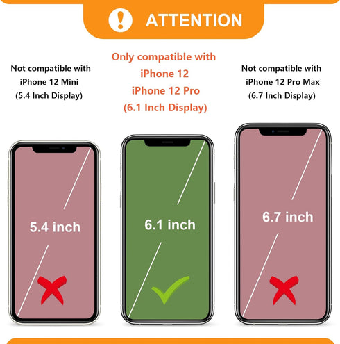 Bocasal Crossbody Wallet Case for iPhone 12/12 Pro, Card Holder, Zipper Slot Protector, 6.1 Inch, Brown