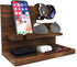Iswabard Gifts for Men Wood Phone Docking Station Birthday Gift for Men Valentines