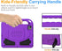BMOUO Kids Case for iPad Air 5th/4th Generation, Built-in Screen Protector, Shockproof Handle Stand, Purple